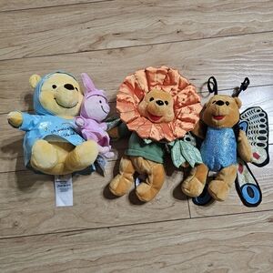 Disney Parks Winnie the Pooh Bear Plush Lot of 3 Authentic Original Tags Spring